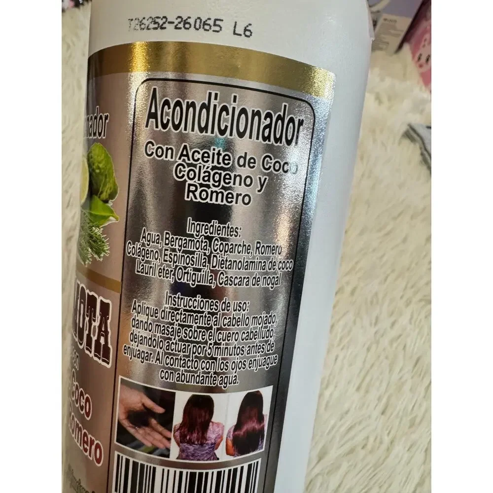 Bergamota conditioner coconut oil collagen rosemary anti hair loss strength